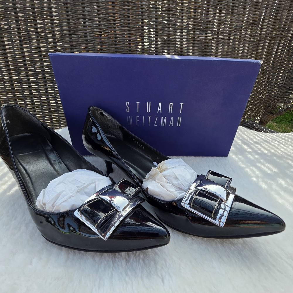 Stuart Weitzman Black Patent Leather Women's Shoes